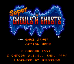 Super Ghouls'n Ghosts (USA) Title Screen